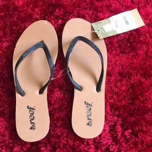 Black reef flip-flops sandals 8m